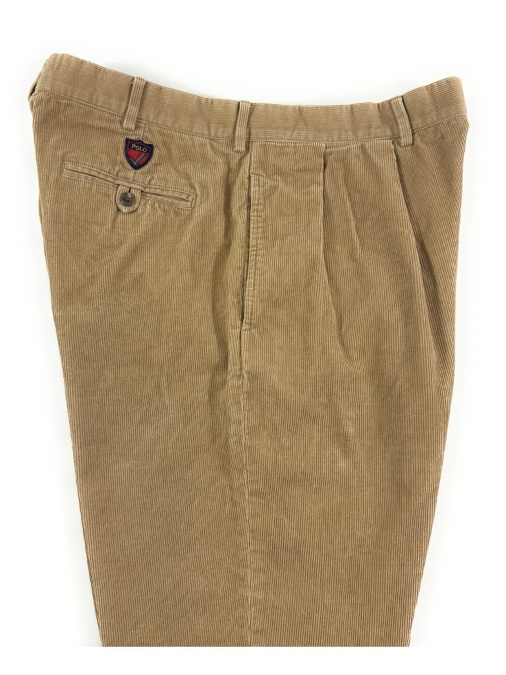 Vtg Ralph Lauren Polo Golf Pleated Corduroy Pants Sz 35x33 Crest Logo Preppy Y2K